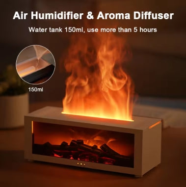 AquaFlame Aroma Diffuser - LED Flame Humidifier