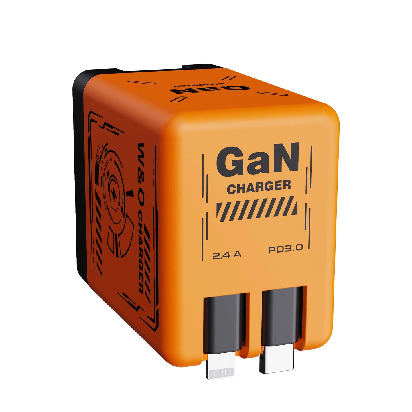 Chargeur rapide rétractable intelligent GaN 20 W – Double PD + USB